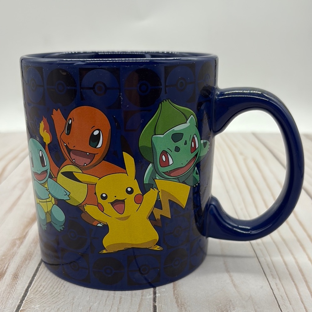 Pokemon Blue Mug with Pikachu and Friends
